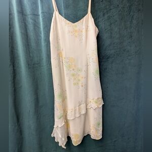 Vintage Silk Johnny Was Cream Floral Dress Size S